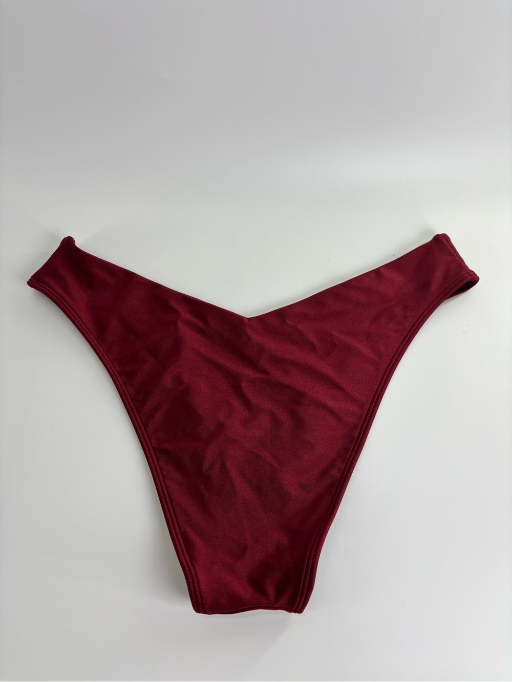 Abercrombie & Fitch high leg bikini bottoms Large dark wine red - Picture 2 of 5